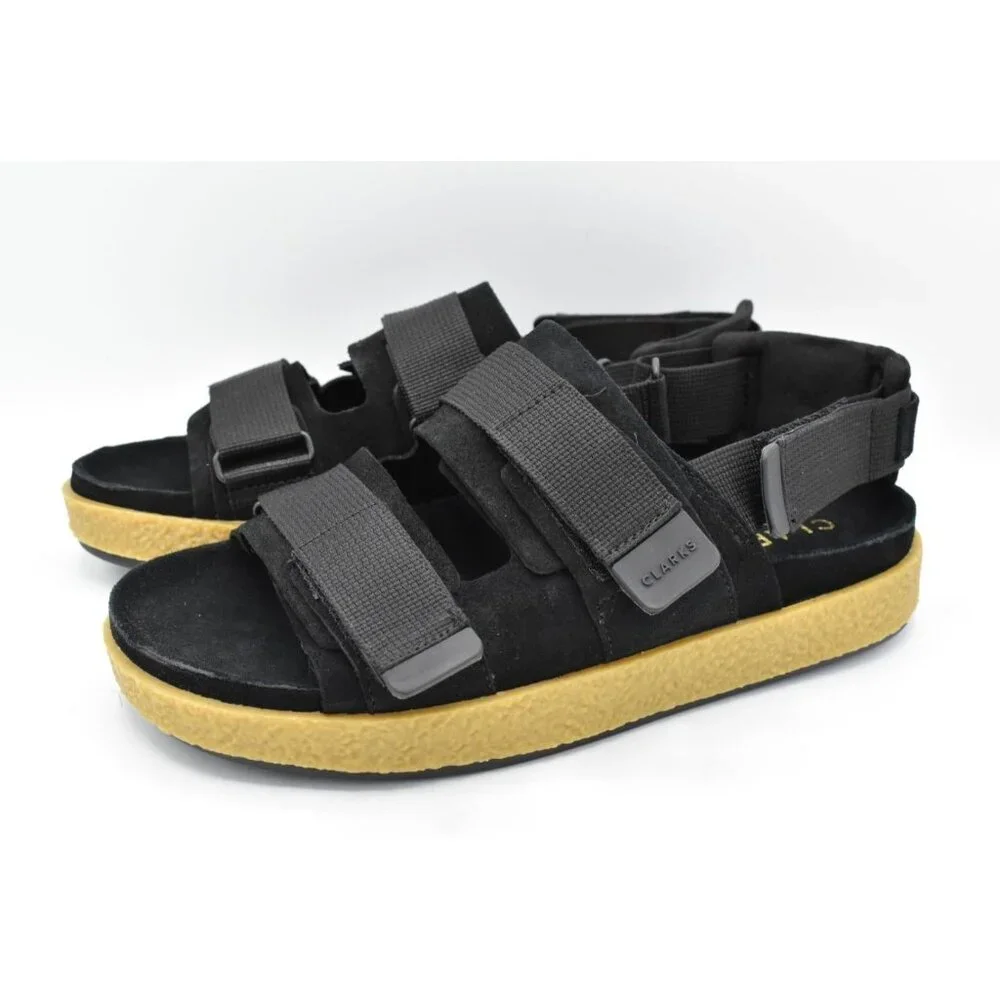 Clarks Mens Size 11.5 Overleigh Tor Black‎ Sandals Shoes